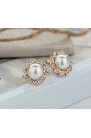 Hoop Earrings Women's Alloy Earring Imitation Pearl