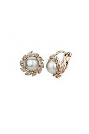 Hoop Earrings Women's Alloy Earring Imitation Pearl