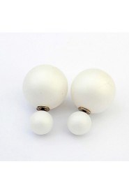 Newest Fashion Jewelry Earring Candy Color Double Side Simulated Pearl Earrings Big/Small Stud Earrings For Women Girls