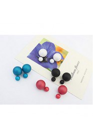 Newest Fashion Jewelry Earring Candy Color Double Side Simulated Pearl Earrings Big/Small Stud Earrings For Women Girls