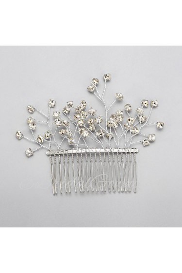 Women's / Flower Girl's Rhinestone / Alloy Headpiece-Wedding / Special Occasion Hair Combs 1 Piece White Round