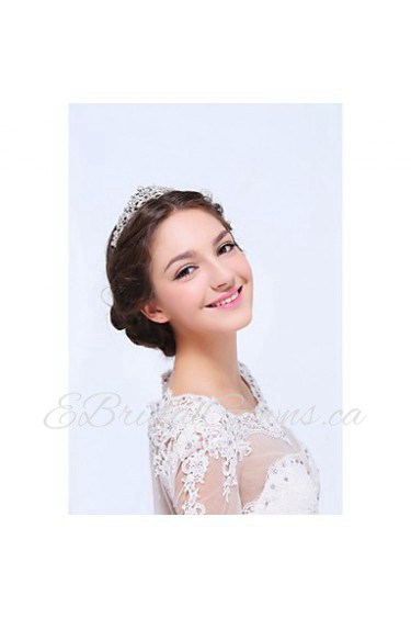 Women's Sterling Silver / Alloy Headpiece-Wedding / Special Occasion / Casual Tiaras 1 Piece Clear Round