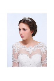 Women's Sterling Silver / Alloy Headpiece-Wedding / Special Occasion / Casual Tiaras 1 Piece Clear Round