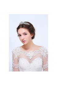 Women's Sterling Silver / Alloy Headpiece-Wedding / Special Occasion / Casual Tiaras 1 Piece Clear Round