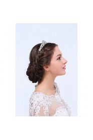 Women's Sterling Silver / Alloy Headpiece-Wedding / Special Occasion / Casual Tiaras 1 Piece Clear Round