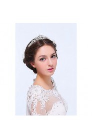 Women's Sterling Silver / Alloy Headpiece-Wedding / Special Occasion / Casual Tiaras 1 Piece Clear Round