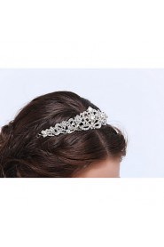 Women's Sterling Silver / Alloy Headpiece-Wedding / Special Occasion / Casual Tiaras 1 Piece Clear Round