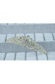 Women's Sterling Silver / Alloy Headpiece-Wedding / Special Occasion / Casual Tiaras 1 Piece Clear Round