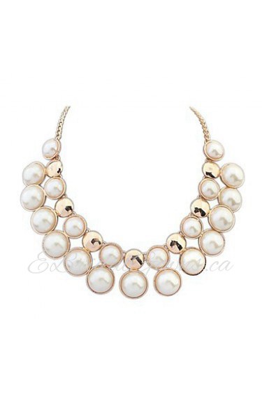 Delicate Alloy With Pearl Necklace