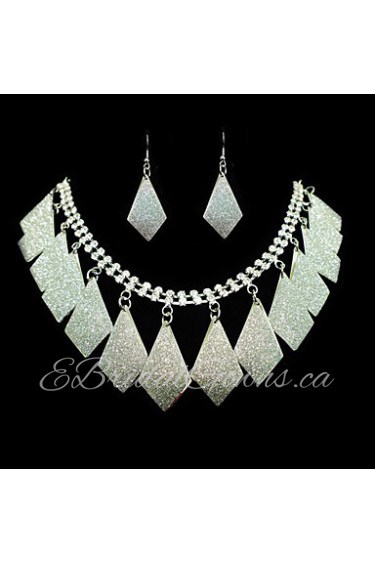 Jewelry Set Women's Wedding / Gift / Party / Special Occasion Jewelry Sets Alloy Necklaces / Earrings Silver