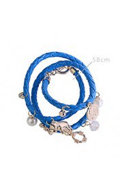 Circular PU Woven Alloy Bracelet