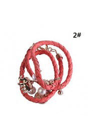 Circular PU Woven Alloy Bracelet