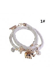 Circular PU Woven Alloy Bracelet