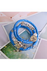 Circular PU Woven Alloy Bracelet