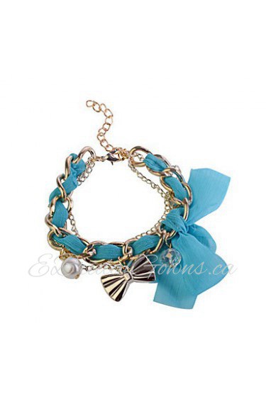 Chiffon Chain Bowknot Pendant Bracelet