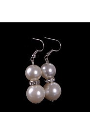 Drop Earrings Women's Pearl Earring Rhinestone