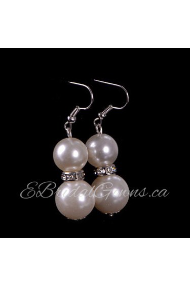 Drop Earrings Women's Pearl Earring Rhinestone