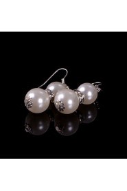 Drop Earrings Women's Pearl Earring Rhinestone