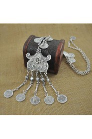 Geometry Coins and Tassel Pendant Necklace for Woman Jewelry