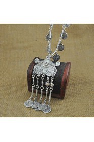 Geometry Coins and Tassel Pendant Necklace for Woman Jewelry