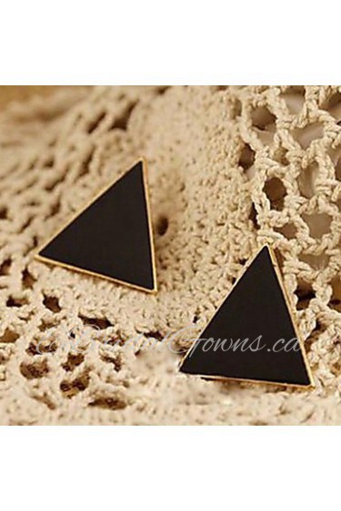 Classic Colored Enamel Triangle Earring