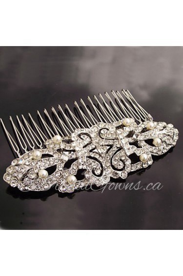 Vintage Bella Vintage Rhinestone/Crystal/Diamomd Pearls Wedding Hair Comb For Bridal