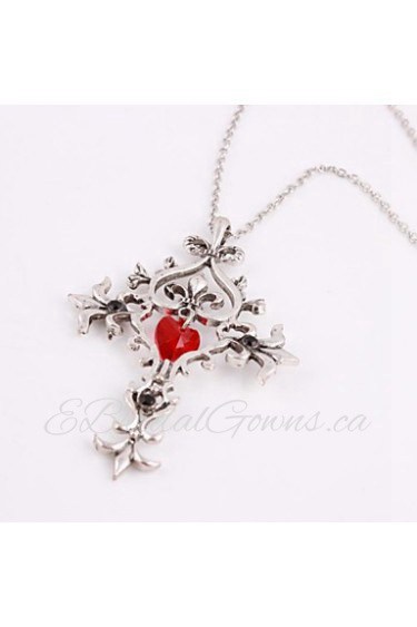 Fashion The Vampire Diaries Cross Pandent Silver Alloy Movie Pendant Necklace(1 Pc)