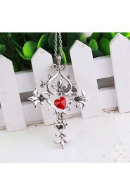 Fashion The Vampire Diaries Cross Pandent Silver Alloy Movie Pendant Necklace(1 Pc)