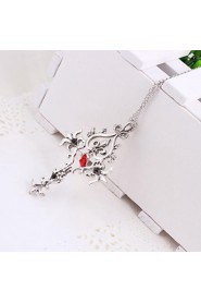 Fashion The Vampire Diaries Cross Pandent Silver Alloy Movie Pendant Necklace(1 Pc)