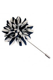 Men's Casual Blue And White Silk Goods Brooch