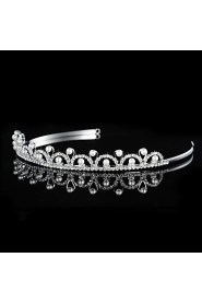 Vintage Charming Design Wedding Bride Handmake Headband Cown Pearls Hair Accessior Flower Silver