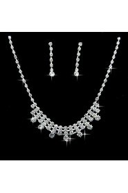 Jewelry Set Women's Anniversary / Wedding / Engagement / Birthday / Party / Special Occasion Jewelry Sets Alloy RhinestoneNecklaces /