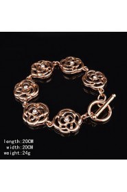 Fashion Rose Gold Plated Cubic Rhinestone Women's Bracelet