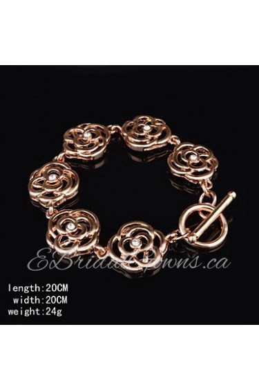 Fashion Rose Gold Plated Cubic Rhinestone Women's Bracelet