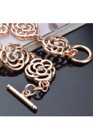 Fashion Rose Gold Plated Cubic Rhinestone Women's Bracelet