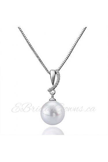 Xu Women's Pearl / Gold-Plated Diamonds Anniversary / Wedding / Engagement / Birthday / Gift / Party Necklace