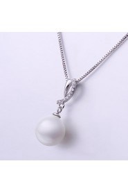 Xu Women's Pearl / Gold-Plated Diamonds Anniversary / Wedding / Engagement / Birthday / Gift / Party Necklace