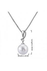 Xu Women's Pearl / Gold-Plated Diamonds Anniversary / Wedding / Engagement / Birthday / Gift / Party Necklace