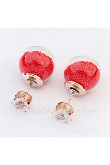 Women's Fine Fashion Transparent Hollow Stud Earrings With Rhinestone