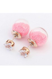 Women's Fine Fashion Transparent Hollow Stud Earrings With Rhinestone