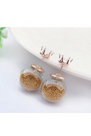 Women's Fine Fashion Transparent Hollow Stud Earrings With Rhinestone