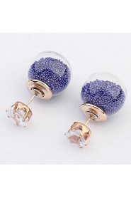 Women's Fine Fashion Transparent Hollow Stud Earrings With Rhinestone