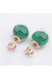 Women's Fine Fashion Transparent Hollow Stud Earrings With Rhinestone