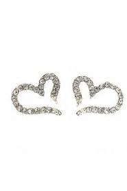 OL Temperament Of Joker Contracted Love Peach Heart Diamond Earrings