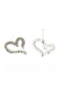 OL Temperament Of Joker Contracted Love Peach Heart Diamond Earrings