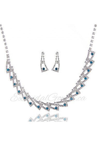 Fashion Women's Alloy Wedding/Party Jewelry Set With Rhinestone