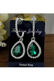 Europe Hot sell pendientes crystal drop earrings for women party jewelry brincos Wedding Earrings(More Colors)