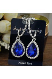 Europe Hot sell pendientes crystal drop earrings for women party jewelry brincos Wedding Earrings(More Colors)