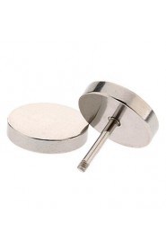 10 mm Round Stainless Steel Stud Earrings(Silver)