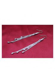 S925 Fine Silver Drop Earrings (Length 8.2cm)